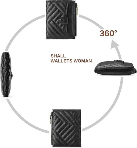 GOIACII Wallet Women Small RFID Billfold Vegan Leather Credit Card Holder with Zipper Coin Pocket in Saudi Arabia