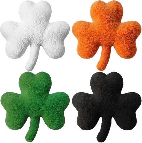 Bencailor 4 Pcs Shamrock Throw Pillows for St Patricks Party Shamrock Shaped Pillow Green Plush Clover Cushion Cute Irish Farmhouse St Patricks Decorations for Sofa Couch Office Home in Saudi Arabia