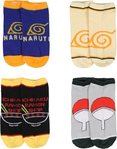 جوارب كاحل للرجال من Bioworld Naruto Shippuden مصنوعة من أوراق الشجر المخفية Kanoha Anime Mix and Match 8 أزواج in Kuwait