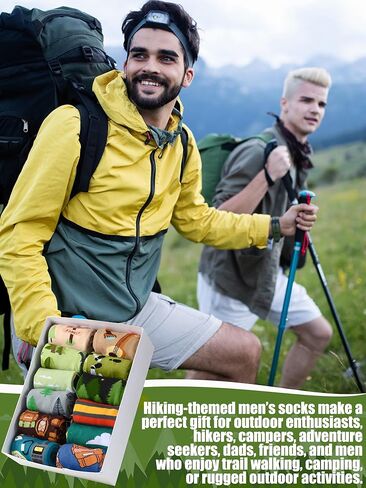 12 Pairs Men's Hiking & Basketball Crew Socks Funny Cotton Outdoor Sports Socks Hiking Gifts for Sports Lovers in Saudi Arabia