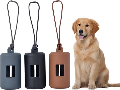 3Pack Dog Cog Poop Bag staller for المقود ، قطعة واحدة من موزع كيس النفايات البلاستيكي الناعم مع حلقة مرنة محمية. in Saudi Arabia
