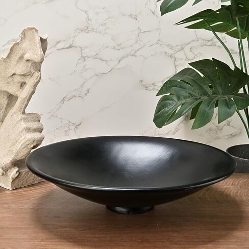 وعاء ديكور كبير، وعاء مفاتيح مقاس 11.6 بوصة لديكور المنزل والقهوة في المدخل، وأوعية حرفية حديثة لديكور المنزل. (أسود) in Kuwait