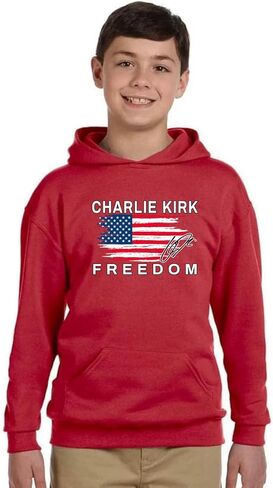 Shark & Hammer Freedom Shirt – Red White and Blue USA Flag Tee, Patriotism American Pride Youth Hooded Sweatshirt in Saudi Arabia