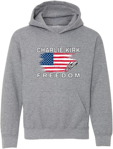 Shark & Hammer Freedom Shirt – Red White and Blue USA Flag Tee, Patriotism American Pride Youth Hooded Sweatshirt in Saudi Arabia