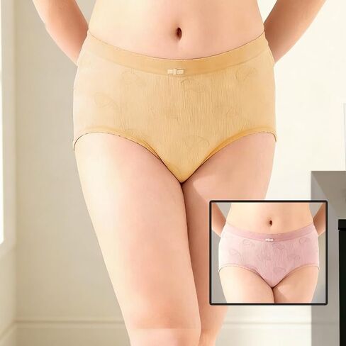 8 Pack Women Plus Size Mid Rise Underwear Soft Stretch Briefs Full Coverage Panties Multi Piece Set for Daily Wear in Saudi Arabia