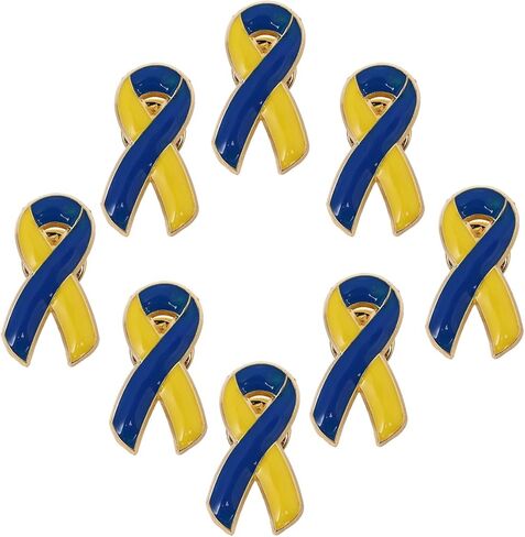 8 قطع أوكرانيا الأزرق والأصفر العلم الوطني اللون المعادن التلبيب المينا الشريط دبوس دبابيس مع مشبك فراشة، طلاء البلاستيك الساطع in Kuwait