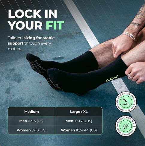 ADV Pro Tennis & Pickleball Socks – Cushioned Performance Training Socks w/Microfiber Grip, Compression Arch for Men & Women in Saudi Arabia