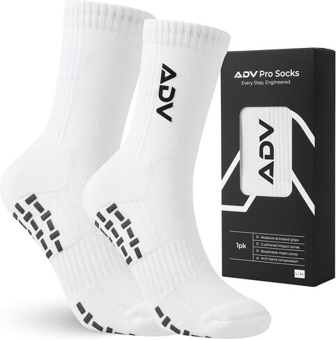 جوارب ADV Pro للتنس وكرة البيسبول - جوارب مبطنة للتدريب على الأداء مع قبضة من الألياف الدقيقة، قوس ضغط للرجال والنساء in Kuwait