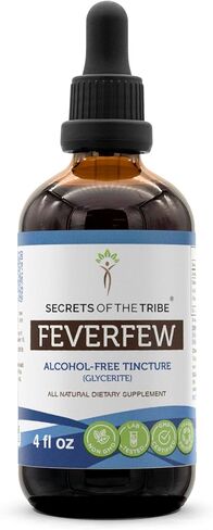 Secrets of the Tribe Feverfew Alcohol-Free Liquid Extract, Feverfew (Tanacetum parthenium) Dried Herb Tincture Supplement (4 FL OZ) in Saudi Arabia