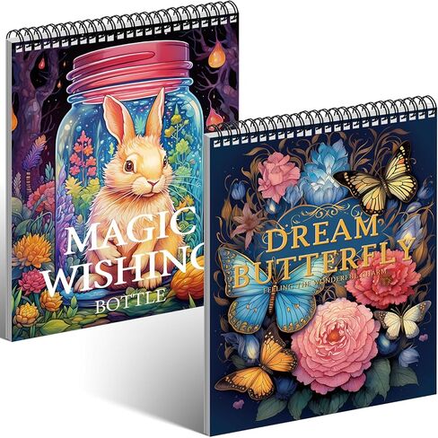 2Pcs Mindfulness Adult Coloring Book for Women Coloring Books for Adults Relaxation, Adult Coloring Book for Women Relaxation Spiral Bound Printed On One Side Adult Coloring Book for Adults Relaxation in Kuwait