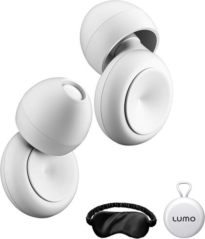 Lumo Ear Plugs for Sleeping - 28dB (SNR) Reusable Silicone Ear Plugs for Noise Reduction with Silk Sleep Mask | Work & Concert Hearing Protection | Customizable & Comfortable Noise Reducing Earplugs in Kuwait