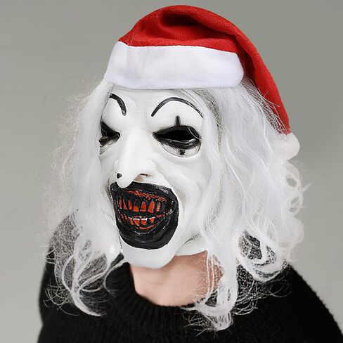 قناع الهالوين آرت المهرج قناع الرعب القاتل من السيليكون الأبيض لكامل الوجه قناع الجوكر in Kuwait