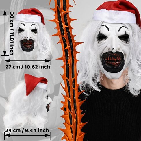 قناع الهالوين آرت المهرج قناع الرعب القاتل من السيليكون الأبيض لكامل الوجه قناع الجوكر in Kuwait