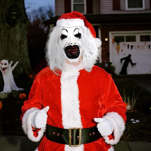 قناع الهالوين آرت المهرج قناع الرعب القاتل من السيليكون الأبيض لكامل الوجه قناع الجوكر in Kuwait