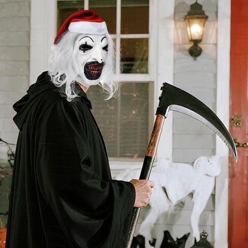 قناع الهالوين آرت المهرج قناع الرعب القاتل من السيليكون الأبيض لكامل الوجه قناع الجوكر in Kuwait