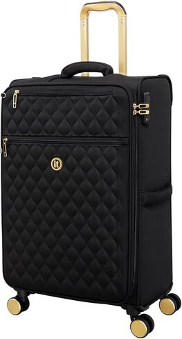 It Luggage Glimmering 28" Softside Checked 8 عجلات دوارة قابلة للتوسيع، أسود in Kuwait