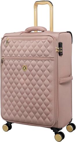 It Luggage Glimmering 28" Softside Checked 8 عجلات دوارة قابلة للتوسيع، أسود in Kuwait