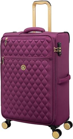 It Luggage Glimmering 28" Softside Checked 8 عجلات دوارة قابلة للتوسيع، أسود in Kuwait