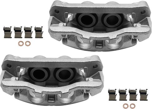 Brake Caliper Assembly Compatible with Ford 2013-2022 F-250 Super Duty, 2013-2022 F-350 Super Duty, 2013-2015 F-450 Super Duty, Front Driver and Passenger Side Caliper with Bracket, 2-pc Set in Saudi Arabia