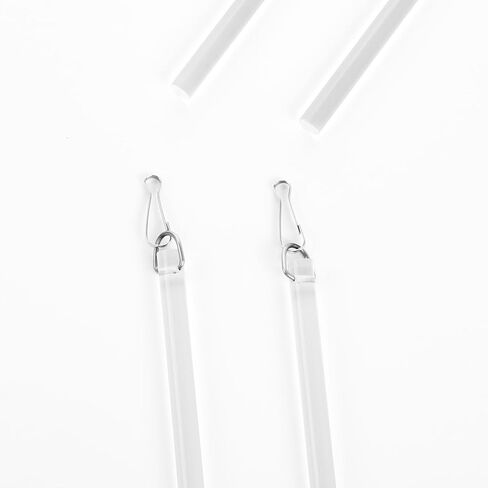 عصا سحب الستارة مقاس 60.96 سم، قضيب سحب ستارة شفاف مع خطاف، عصا سحب الستائر لسهولة الفتح والظهر - عبوتان in Kuwait