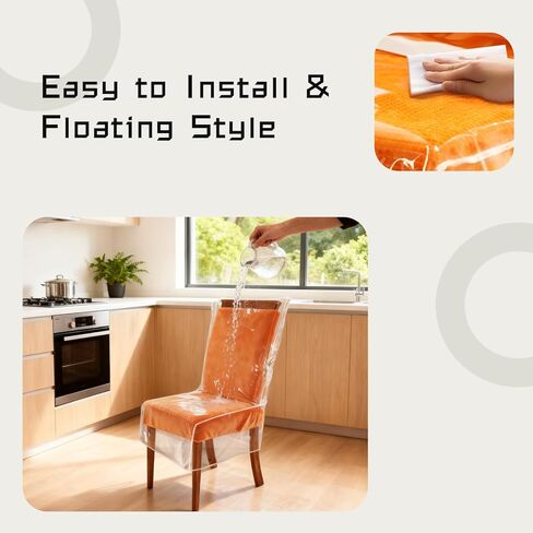 Waterproof Plastic Chair Covers,Dining Room Chair Seat Covers, Spill-Proof Protectors for Kitchen Dining Chairs,W/21 x D/18(Fits 16-23") in Kuwait