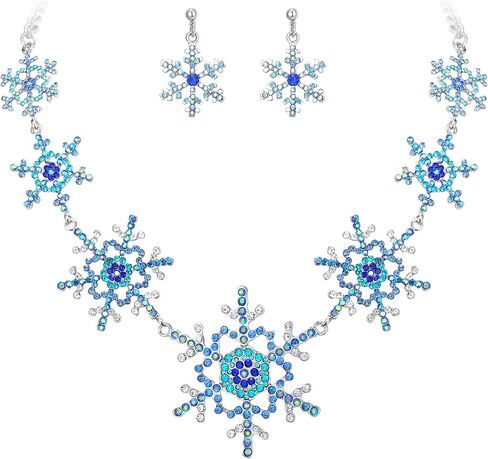EVER FAITH Silver-Tone Snowflake Austrian Crystal Bridal Necklace Earrings Set in Saudi Arabia