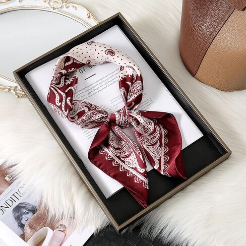 وشاح رقبة مربع، وشاح شعر رأس مطبوع، وشاح رأس من الساتان للسيدات in Saudi Arabia