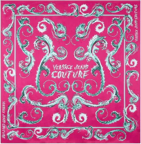 VERSACE JEANS COUTURE Fuchsia Scarf for Women with Chromo Couture Print and Logo, multicoloured in Saudi Arabia