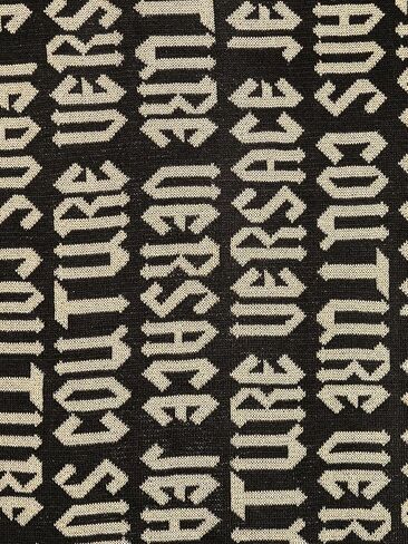 VERSACE JEANS COUTURE Gothic Signature Monochrome Black Gold Knitted Womens Scarf in Saudi Arabia