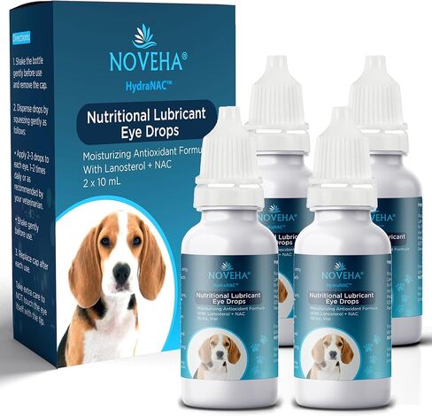 NOVEHA Drops for Pets, Gentle&Safe Dog Eye Drops, Improve Eye Vision for Dogs, Cats, Horses, and Rabbit, 3x10mL in Kuwait