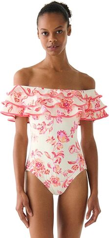Kate Spade New York Womens Ruffle Off The Shoulder One Piece Swimsuit in Saudi Arabia