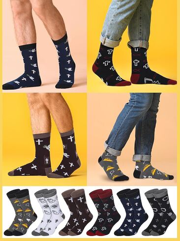 12 Pairs Funny Pastor Socks Gifts Bulk Christmas Pastor Christian Religion Gifts for Men Women Novelty Breathable Cotton Crew Pastors Appreciation Sock for Xmas Christian Church(Pastor) in Saudi Arabia
