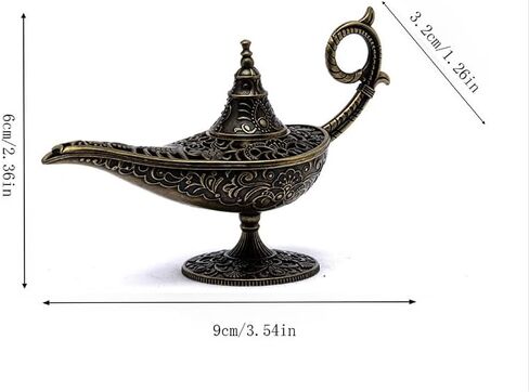 Incense Holder Lamp-Shaped Alloy with Ornate Filigree Design, Decorative Table Burner for Home, Meditation and Yoga, 1pc in Saudi Arabia