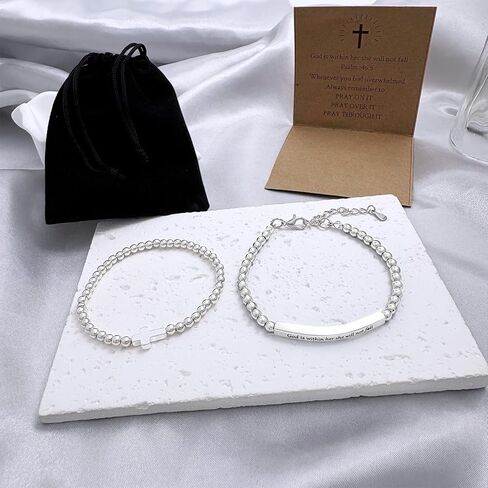 الأساور الدينية المسيحية للنساء يسوع ملهمة الإيمان سوار مطرز تمتد اليدوية الكرة أساور الكتاب المقدس الآية سوار الدينية المسيحية هدية in Kuwait