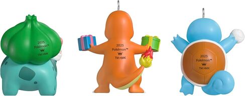Hallmark Keepsake Mini Christmas Ornaments 2025, Pokémon Squirtle, Charmander, Bulbasaur, Set of 3, Gifts for Gamers in Saudi Arabia