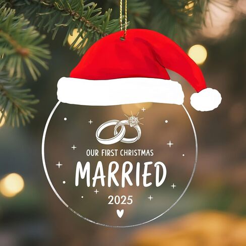 Engagement Ornament 2025, Engaged Gifts for Couples Newly Women Fiance Her, Wedding Bridal Shower Gifts, Acrylic First Christmas Engaged Ornament in Saudi Arabia
