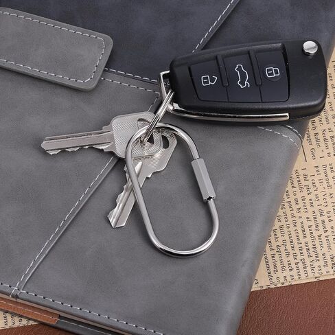 2.52 x 1.34 Inch 4 Pcs Sliver Brass Screw Lock Keychain, Brass Screw Lock Clip Key Chain Ring Durable Simple BrasssKeychain Holder BrassKey-Ring Simple Style Car keychain for Men and Women, Sliver in Saudi Arabia
