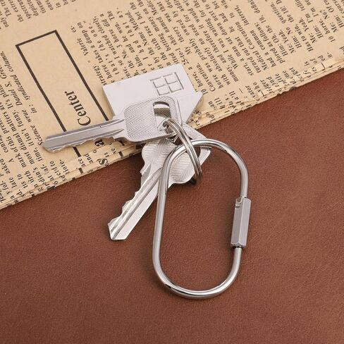 2.52 x 1.34 Inch 4 Pcs Sliver Brass Screw Lock Keychain, Brass Screw Lock Clip Key Chain Ring Durable Simple BrasssKeychain Holder BrassKey-Ring Simple Style Car keychain for Men and Women, Sliver in Saudi Arabia