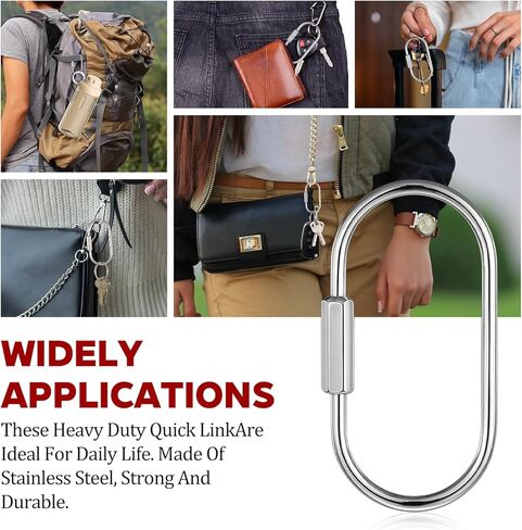 2.52 x 1.34 Inch 4 Pcs Sliver Brass Screw Lock Keychain, Brass Screw Lock Clip Key Chain Ring Durable Simple BrasssKeychain Holder BrassKey-Ring Simple Style Car keychain for Men and Women, Sliver in Saudi Arabia