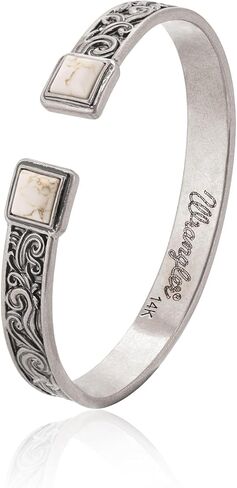 Montana West Wrangler Cuff Bracelet for Women Western Turquoise Adjustable Open Bangle Silver Plated Carved Floral Cowgirl Country Jewelry in Saudi Arabia