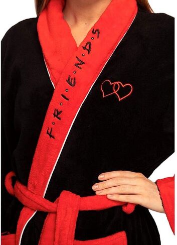 FRIENDS Women's Central Perk Black Fleece Dressing Gown in Saudi Arabia