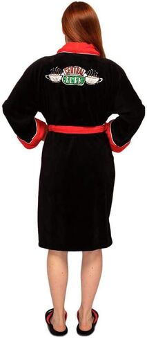 FRIENDS Women's Central Perk Black Fleece Dressing Gown in Saudi Arabia