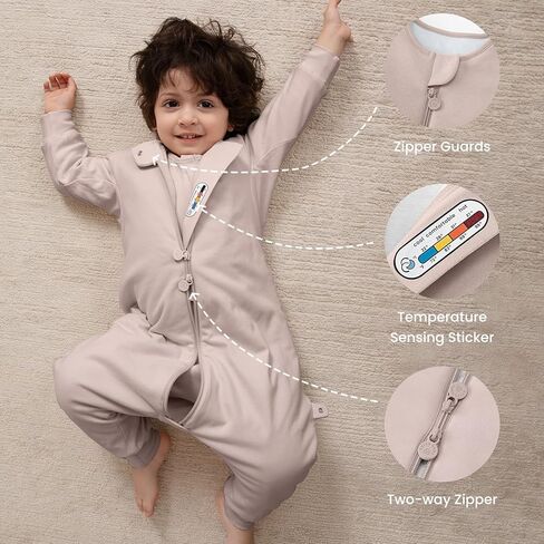 kaiya baby Unisex Toddler Sleep Sack with Feet, 2.5 Tog Baby Winter Sleep Sack Long Sleeve Gifts for Boys & Girls in Saudi Arabia
