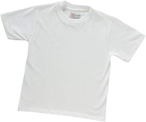 مجموعة من 8 تي شيرتات Hanes Boys White Crew 100% قطن بدون علامات B213S8 in Saudi Arabia