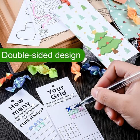 Christmas Holiday Bookmarks Christmas Character Bookmarks with Santa Snowman Reindeer Christmas Tree Design for Xmas Gifts Party Favors (60 Pieces) in Saudi Arabia