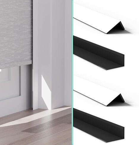 شرائط حجب الضوء من مادة PVC المعتمة بنسبة 100% لظلال النوافذ والستائر، تحجب الضوء على طول جوانب الستائر المعتمة، سهلة التركيب. (أبيض 58 بوصة 2 قطعة) in Kuwait