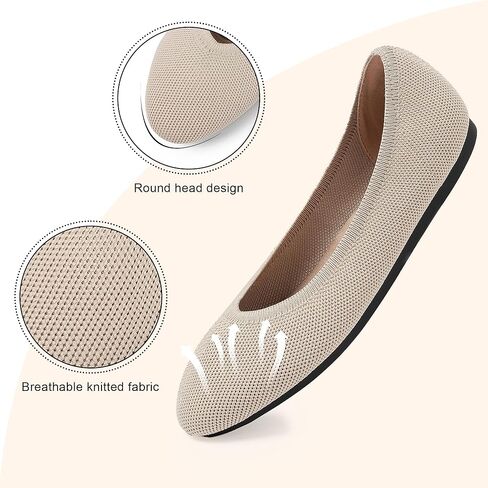 Ballet Flats Shoes for Women, Foldable Knit Women's Flats, Comfortable Shoes for Women Dressy Casual Work Office in Saudi Arabia