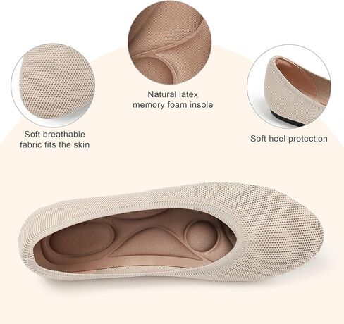 Ballet Flats Shoes for Women, Foldable Knit Women's Flats, Comfortable Shoes for Women Dressy Casual Work Office in Saudi Arabia