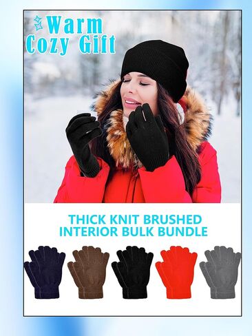 20 Pairs Winter Gloves Thermal Magic Glove Bulk Knit Gloves for Women Men Teens Unisex in Saudi Arabia