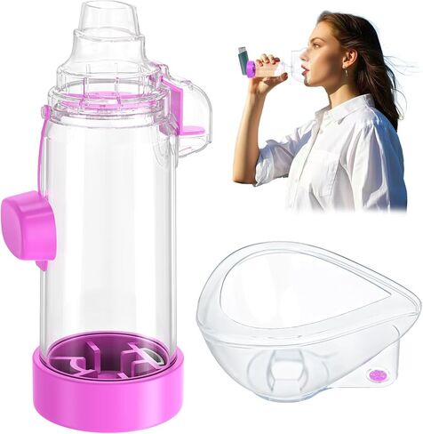 Inhaler Spacer - for Children and Adults, Medical Grade mask Design, Colorful Options, Home School Travel, Easy to Clean - Nessi OTC Spacer (Blue, Adult) in Saudi Arabia